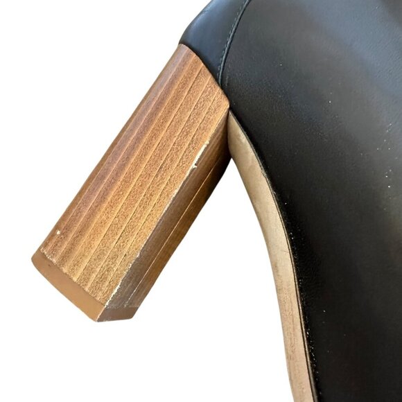 Kate Spade Inella Black Lace-Up Heels Sandals Booties Wood Size 7.5 Women's - Picture 8 of 13